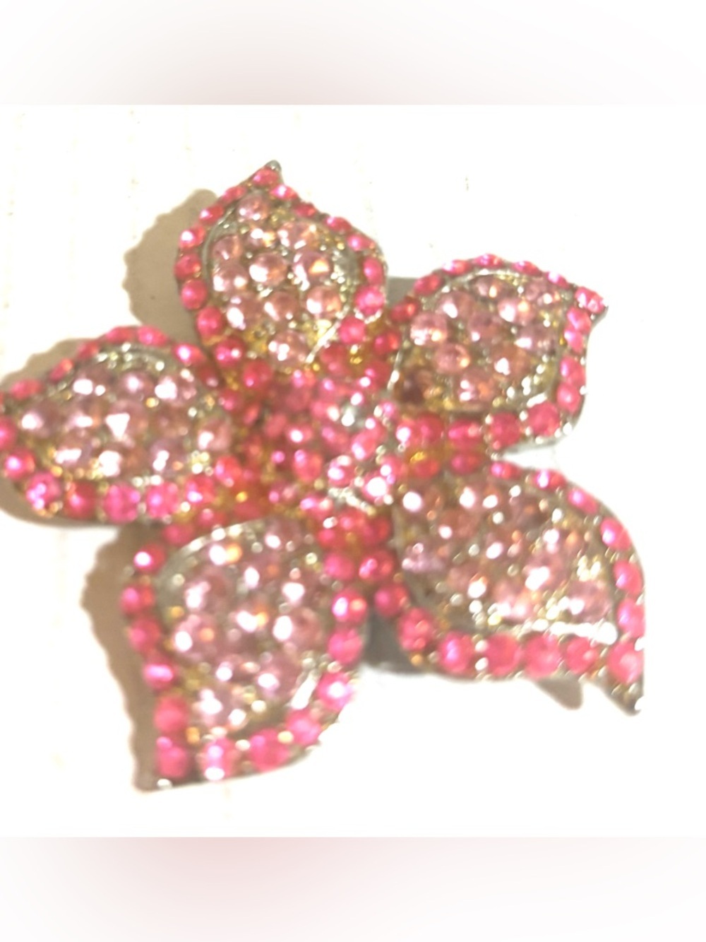Pink Crystal Flower Brooch